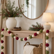 Red Velvet Ball Christmas Garland