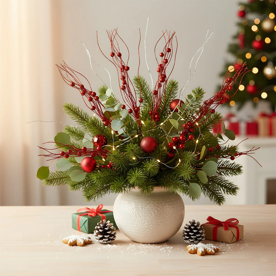 Red Berry Decorative Branch Stem Set
