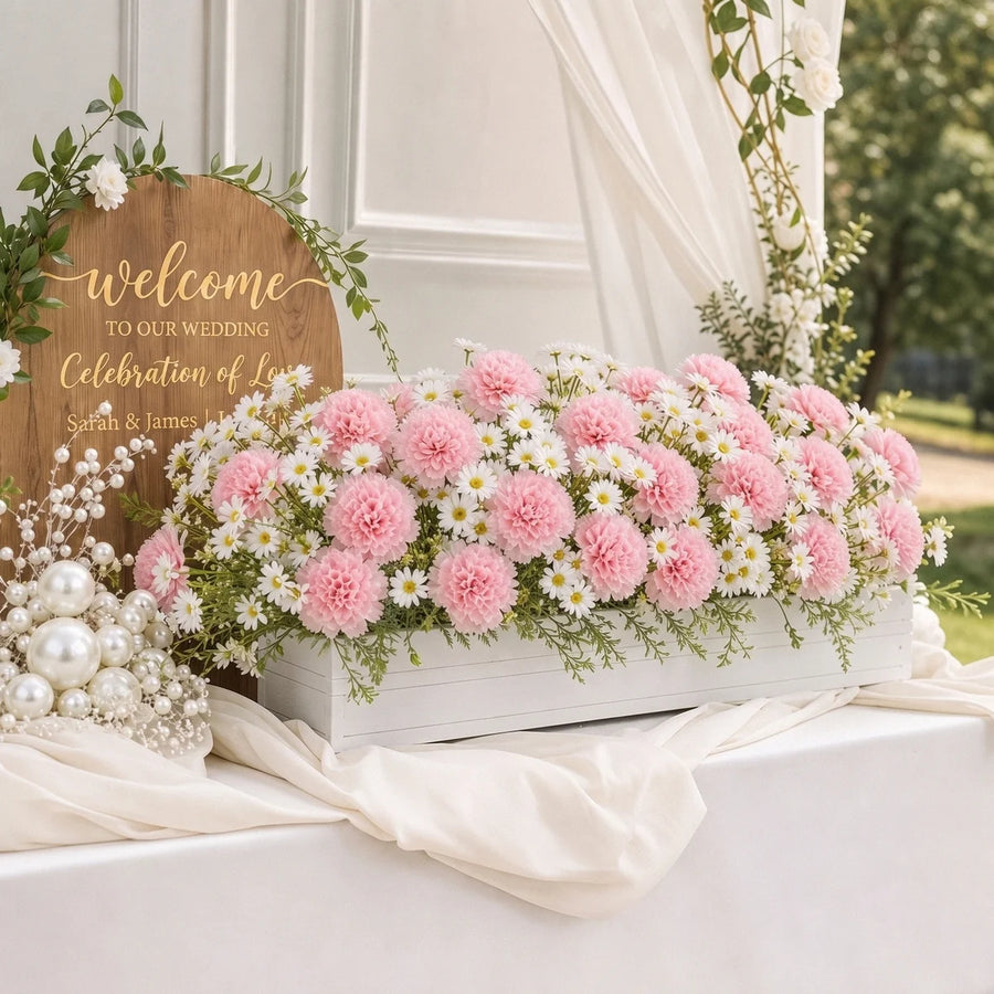 34-Piece Pink & White Daisy Rose Bouquet