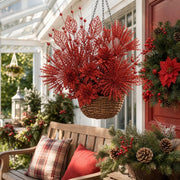 Red Glitter Branch Christmas Floral Arrangement