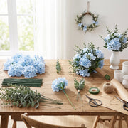 Blue Hydrangea & Eucalyptus DIY Floral Set