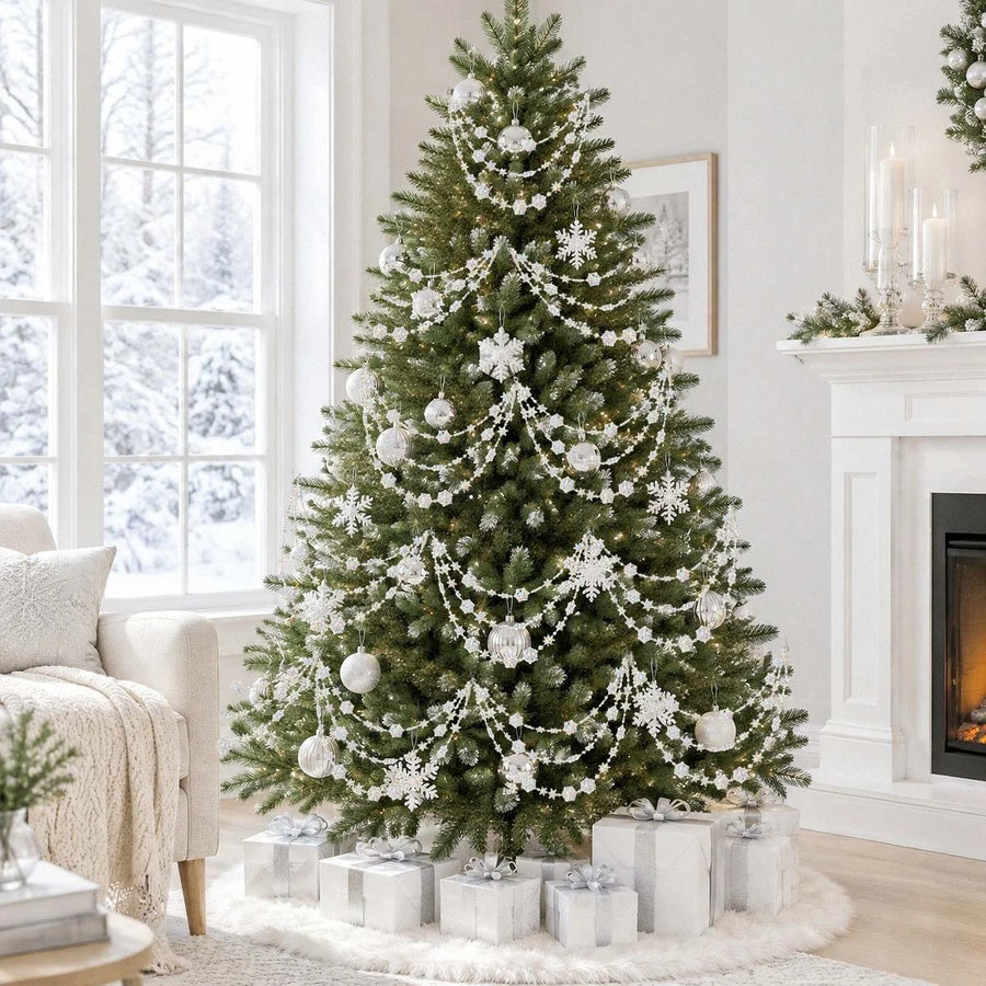 6-Piece Crystal Snowflake Hanging Garland Set