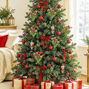 8-Piece Red and White Candy Christmas Floral Spray Set