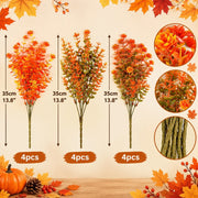 Orange Fall Eucalyptus Floral Stems – Set of 12