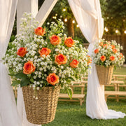 Artificial Rose & Baby’s Breath Flower Bundles