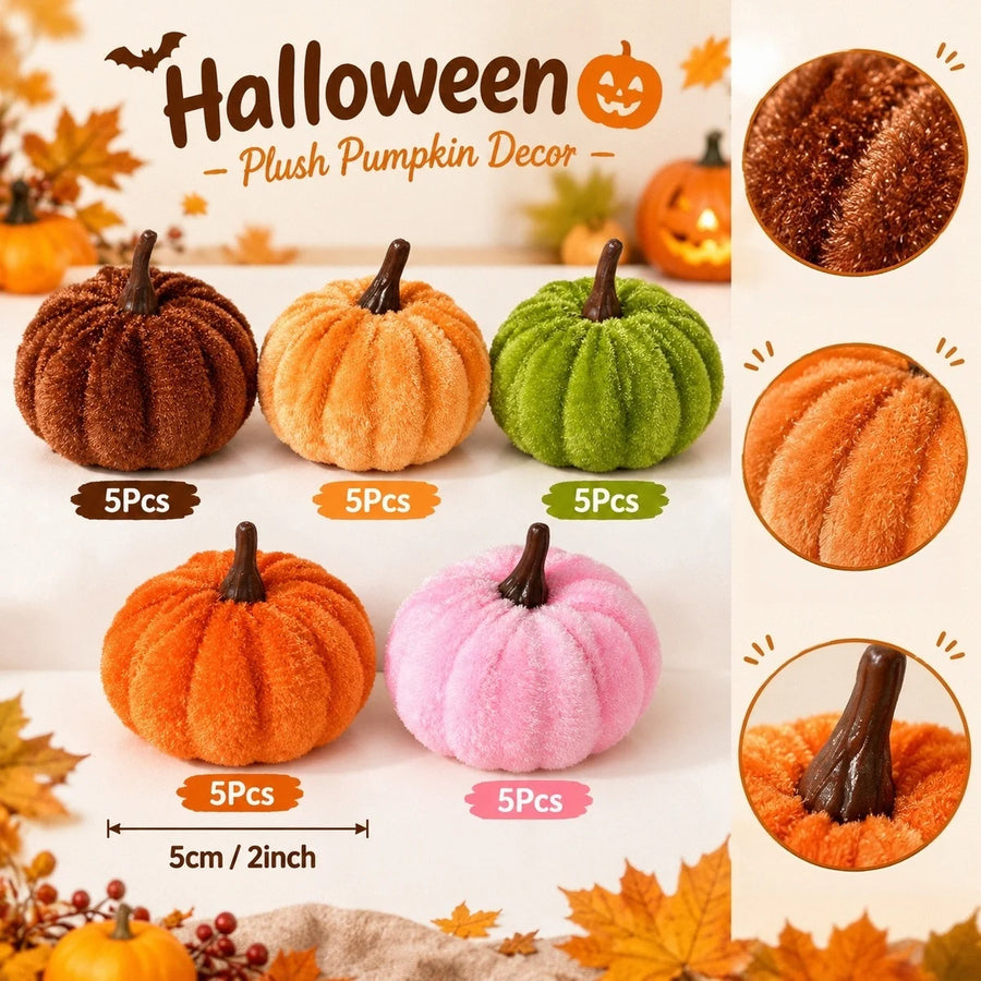 Mini Chenille Fall Pumpkins – Set of 25