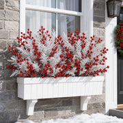 Artificial White Pine & Red Berry Picks – 50 Pcs