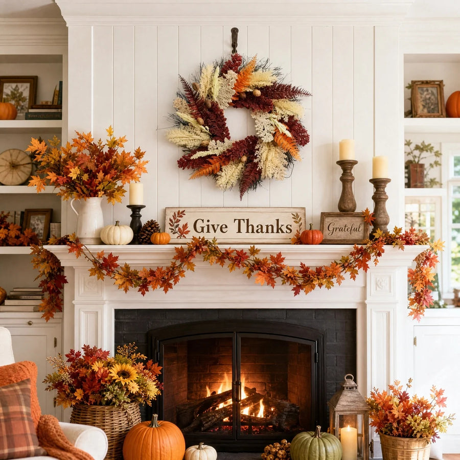 Pampas Leaf and Pepper Berry Fall Door Wreath