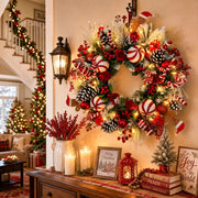 Peppermint Christmas Front Door Wreath