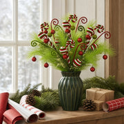 Peppermint Christmas Floral Pick Set