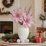 Pink Poinsettia Christmas Floral Arrangement