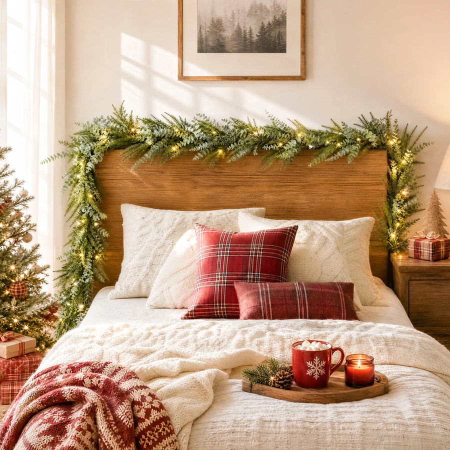 4-Piece Norfolk Pine Christmas Greenery Garland Set