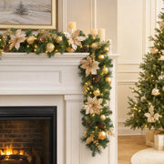 5.9-Foot Lighted Gold Christmas Garland