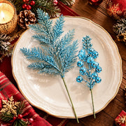 20-Piece Glitter Christmas Branch Stem Collection