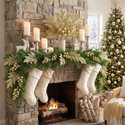 20-Piece Glitter Christmas Branch Stem Collection