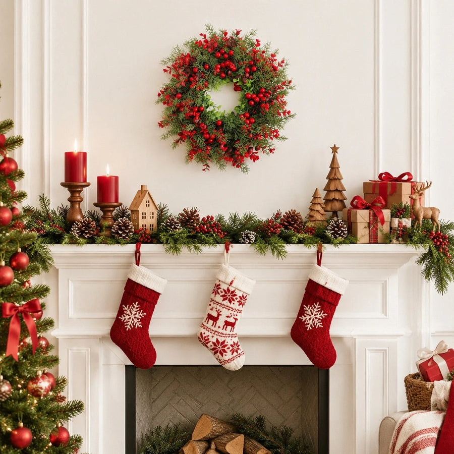 Red Berry Christmas Door Wreath