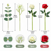 27-Piece Red and White Rose Artificial Floral Set