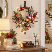 Christmas Ornament Door Wreath with Bells