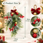 Christmas Mantel Swag with Red Bow
