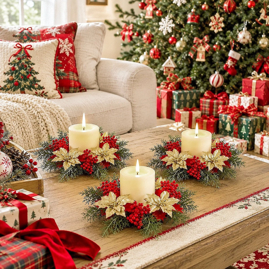 11.8-Inch Gold Poinsettia Christmas Floral Pick