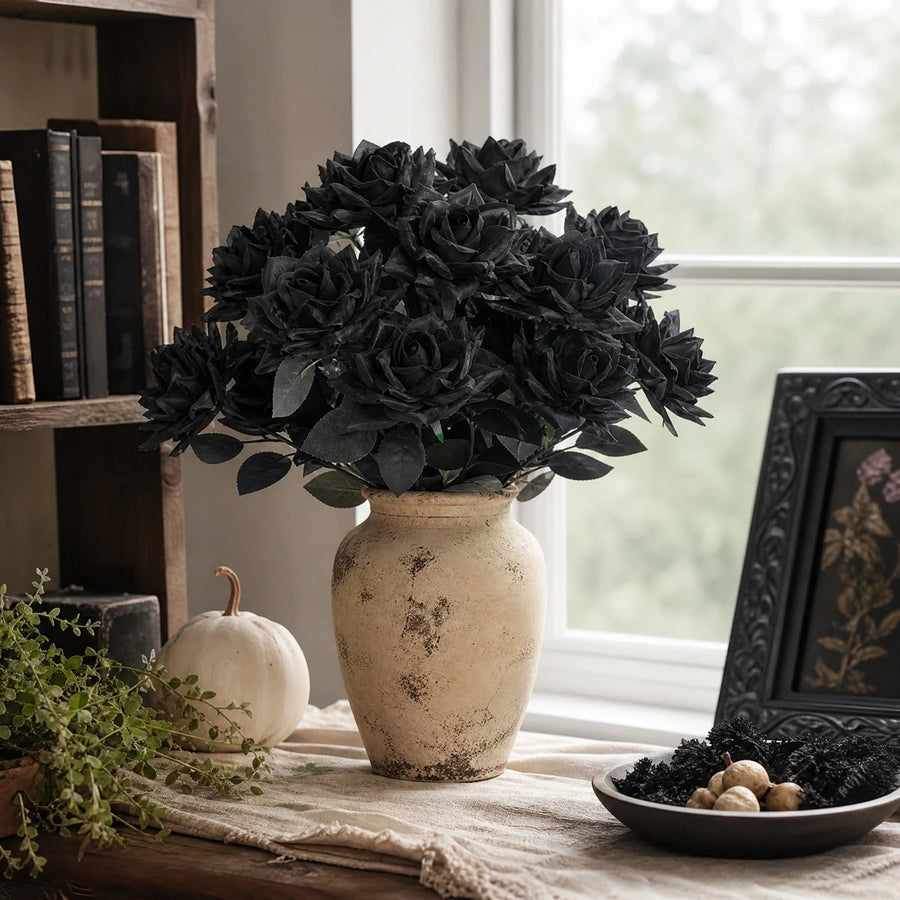 12-Piece Long-Stem Artificial Rose Collection