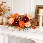 12-Piece Mini Orange Faux Flower Head Set
