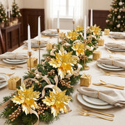 12-Piece Velvet Poinsettia Ornament Collection