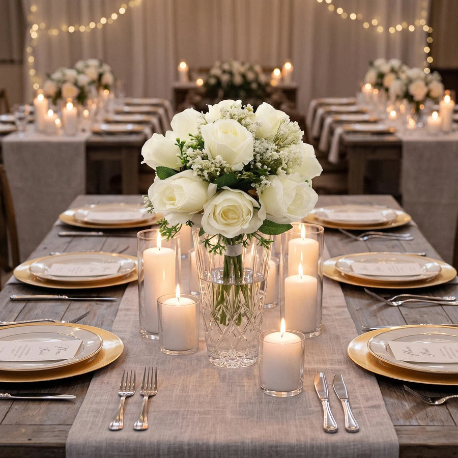 Ivory Rose & Baby's Breath Bridal Bouquet