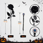 Gothic Black Rose & Purple Calla Lily Floral Set – 20pcs
