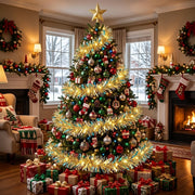 6-Piece Iridescent Christmas Tinsel Garland Set