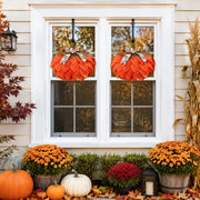 Orange Pumpkin Fall Door Wreath