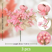 Pink Pumpkin and Maple Leaf Stems – 2 Pcs