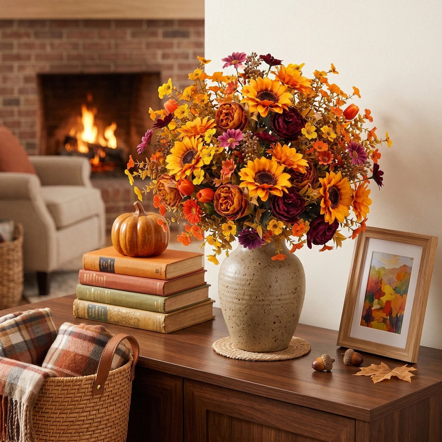 Fall Daisy and Mum Bouquet – Set of 6