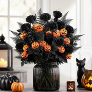 Halloween Black Floral Stems – 12 Pcs