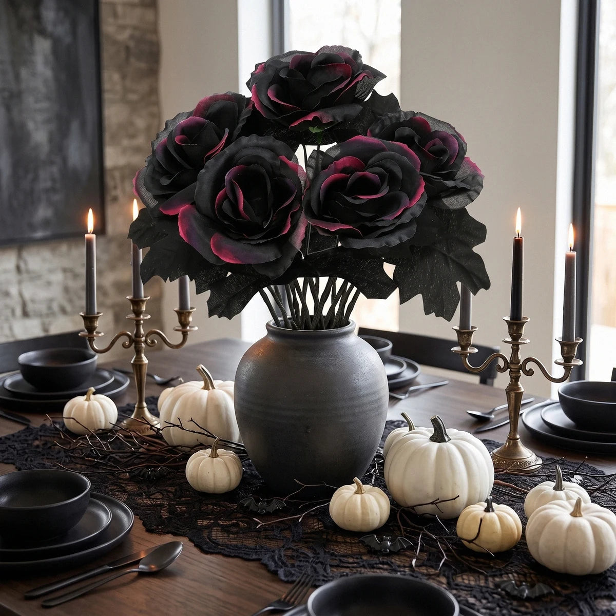 Black Gothic Rose Bouquet – 2 Bundles