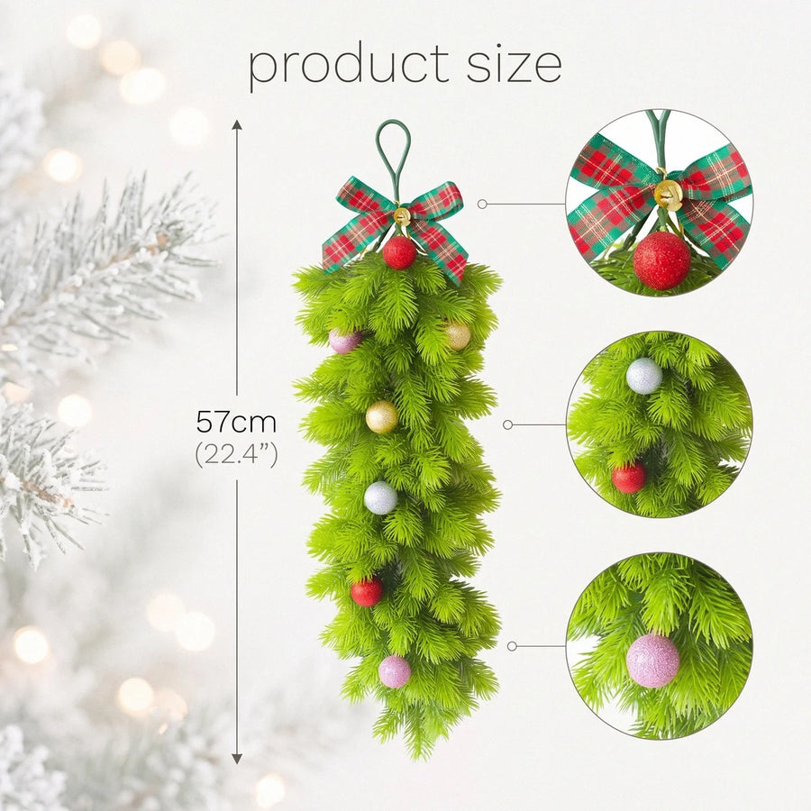 Christmas Cedar Teardrop Swag – Set of 2