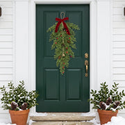 Christmas Pine and Holly Berry Teardrop Swag