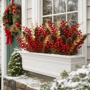 50-Piece Red Berry and Pinecone Christmas Floral Pick Set