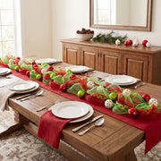 Christmas Pine and Red Berry Table Garland