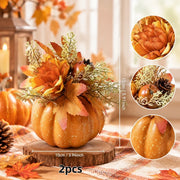 Pumpkin Dahlia Pomegranate Table Decorations – Set of 2