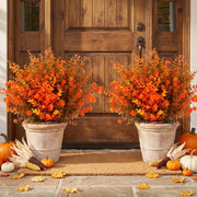 Orange Fall Eucalyptus Floral Stems – Set of 12