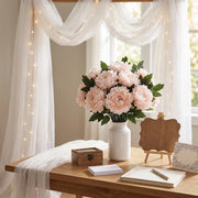 Artificial Peony Flower Heads With Stems – Set of 25