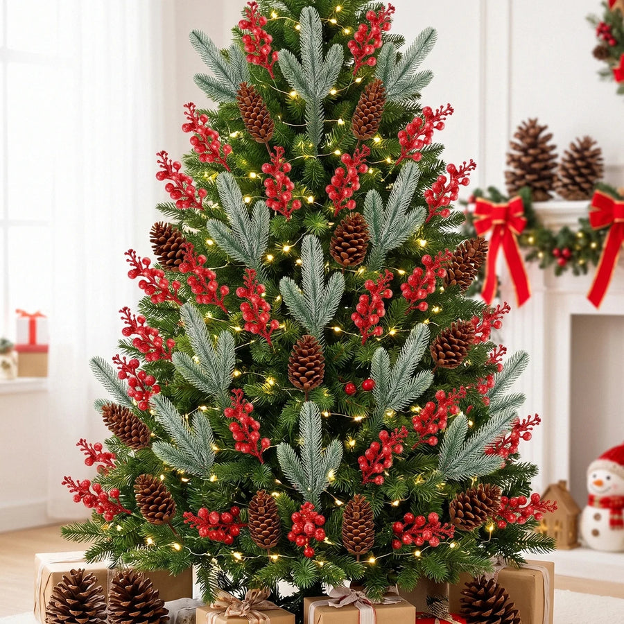 50-Piece Frosted Pine, Pinecone and Berry Pick Set