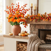 Chinese Lantern & Orange Ranunculus Fall Floral Set – 10pcs