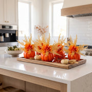 Orange Dahlia Pumpkin Table Centerpieces – Set of 2