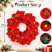 Red Poinsettia Christmas Wreath Collection