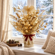 60-Piece Gold Christmas Floral Stem Set – Eucalyptus & Leaf Assortment