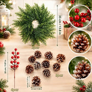 2-Piece 13.8-Inch Christmas Candle Wreath Set