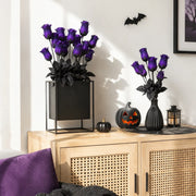 10-Piece Black Rose Halloween Floral Arrangement