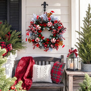 Peppermint Christmas Front Door Wreath